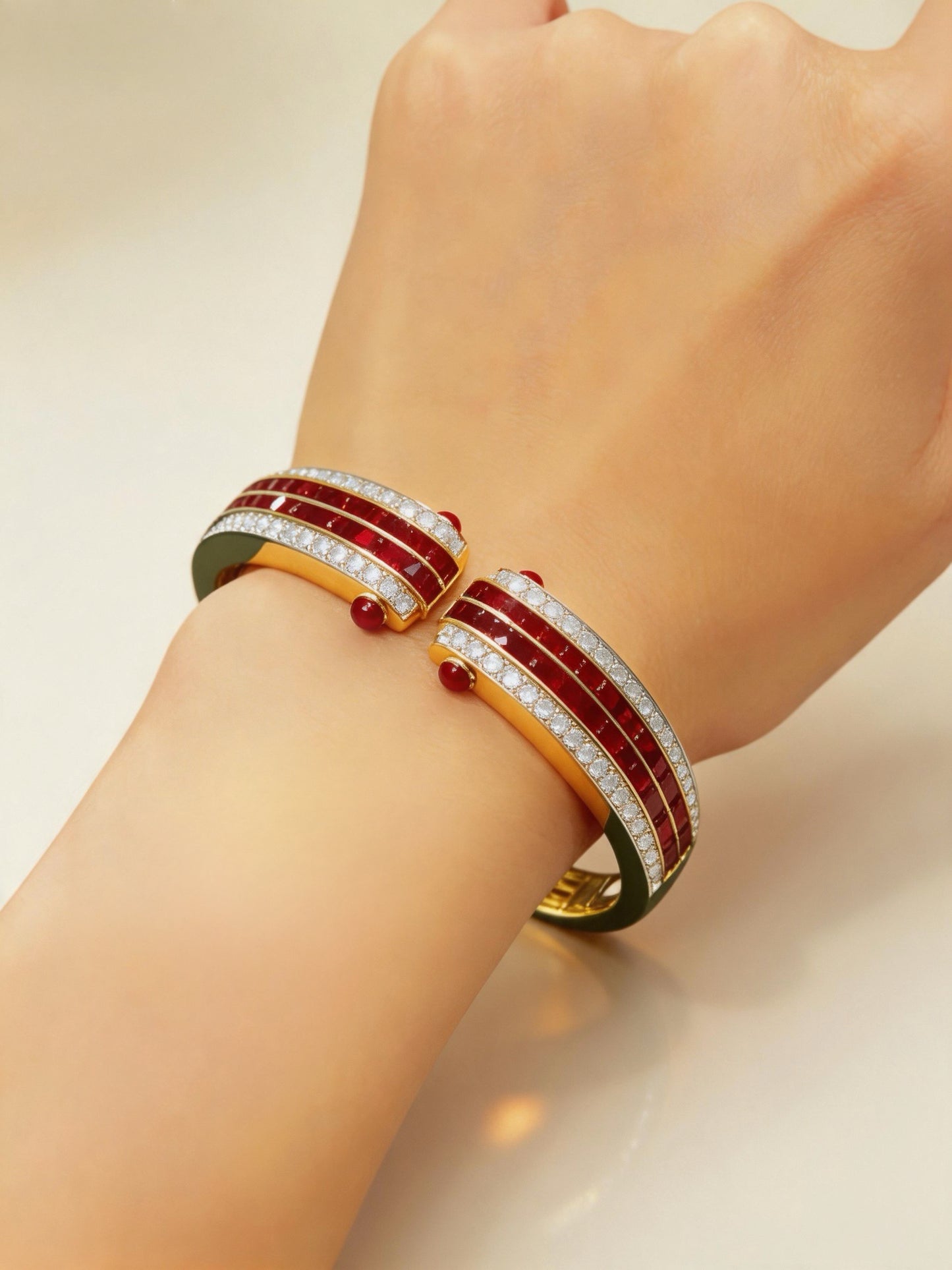 Weaving Vintage 18k Gold Diamond Bracelet (Item No. VT416）
