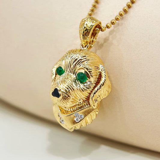 Cat Vintage 18k Gold Diamond Pendant (Item No. VT447）