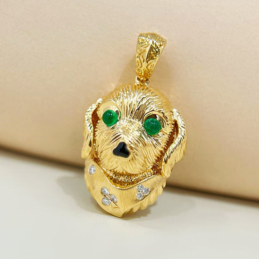 Cat Vintage 18k Gold Diamond Pendant (Item No. VT447）