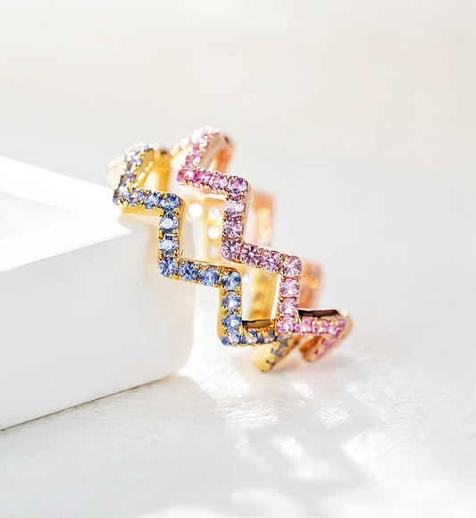Rainbow Sapphire 18k Gold Ring (Item No. SA056）