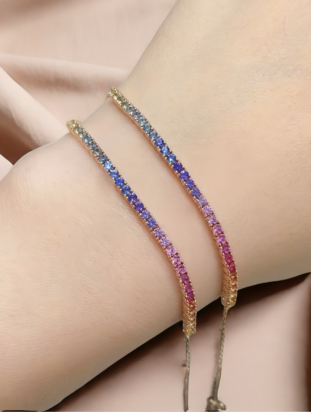Rainbow Sapphire 18k Gold Bracelet (Item No. SA084）