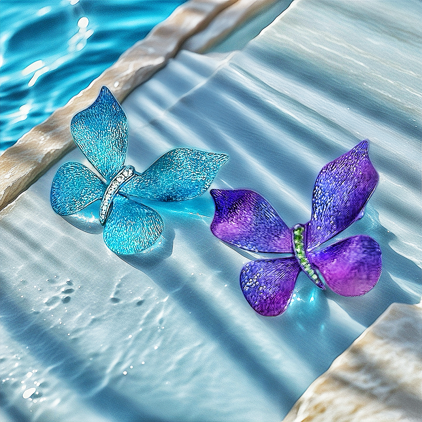 Anodized Titanium Tsavorite Sapphire Brooch (Item No. TA011）