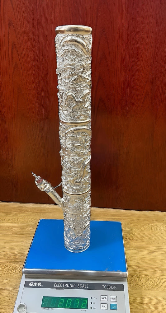 Nine Dragon Silver Water Pipe