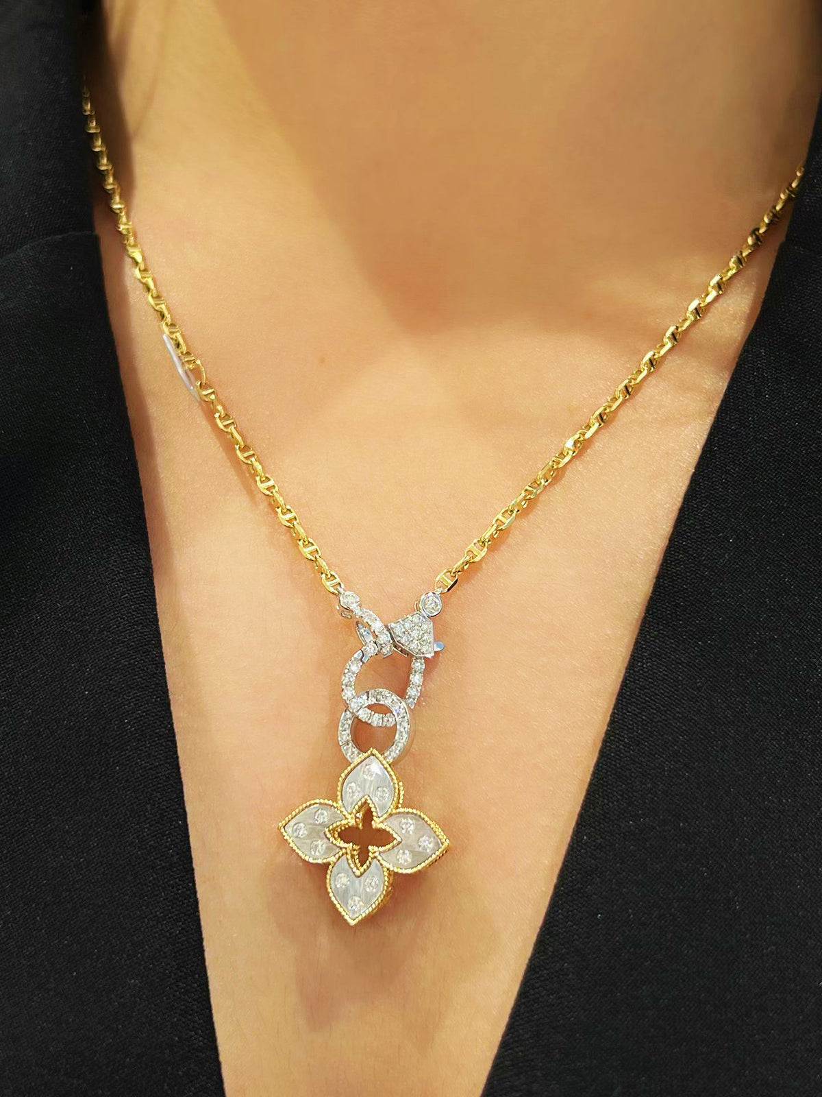 Vintage 18k Gold Diamond Earring/Pendant (Item No. VT540）