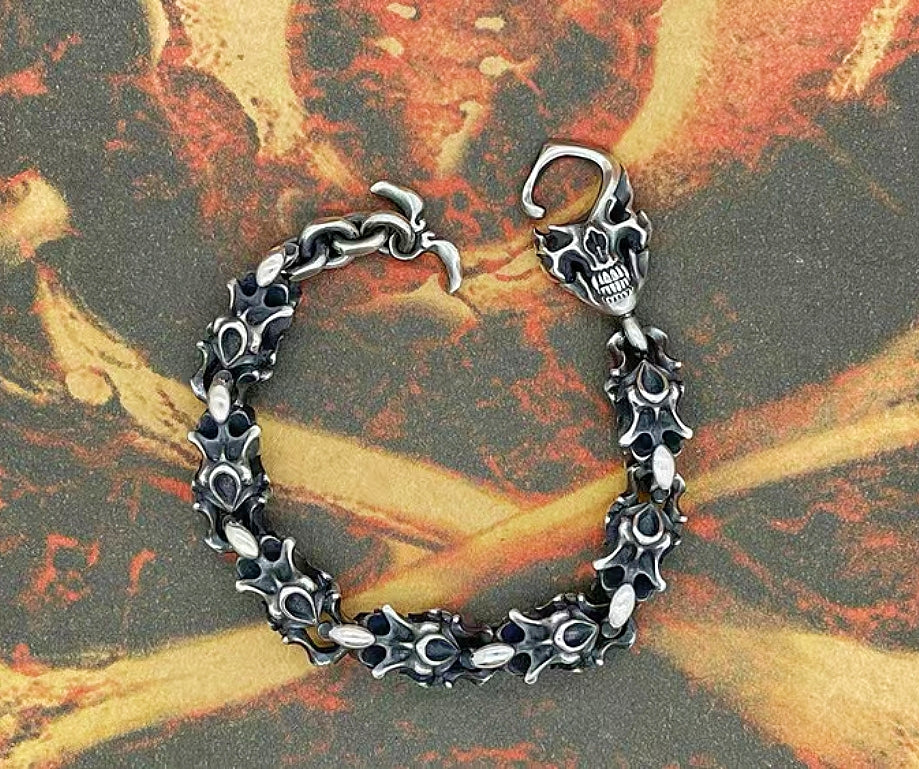 Gothic Skull Silver Bracelet Chain (Item No. B) Tartaria Onlinestore