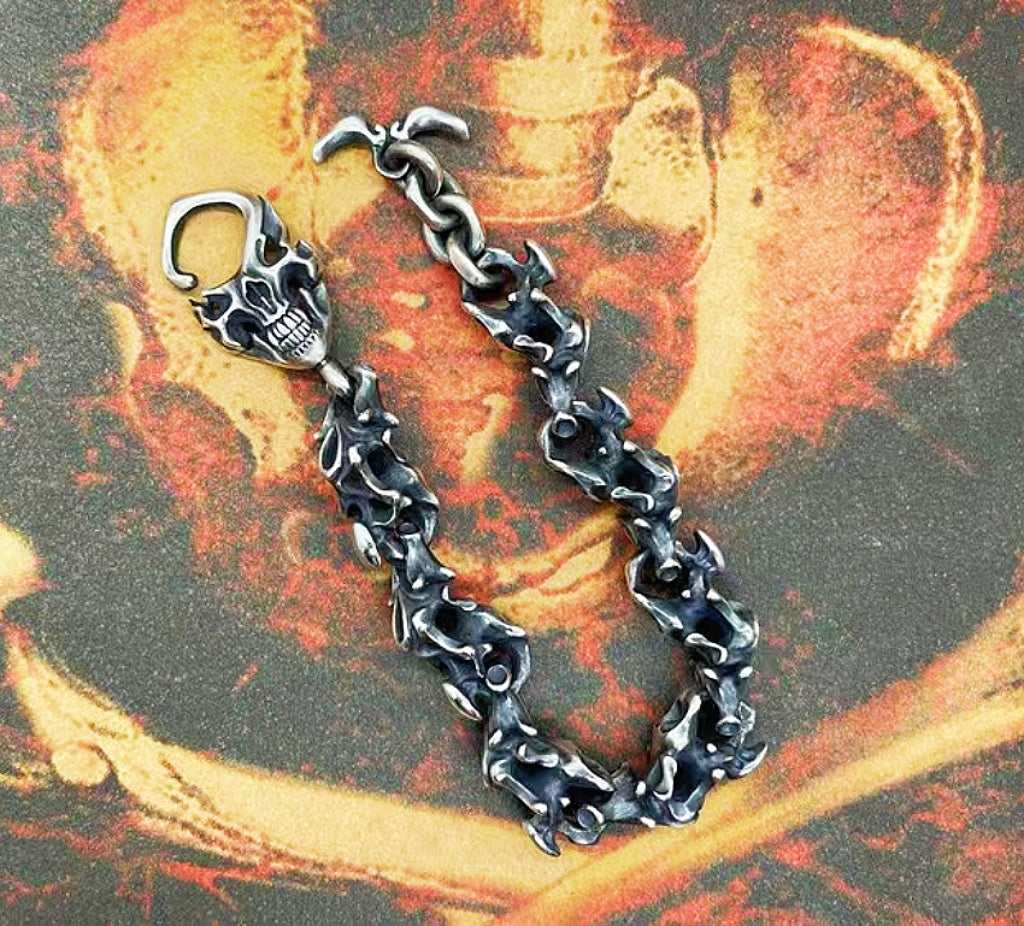 Gothic Skull Silver Bracelet Chain (Item No. B) Tartaria Onlinestore