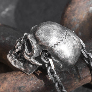 Classic Punk Skull Silver Pendant (Item No. P0014) Tartaria Onlinestore