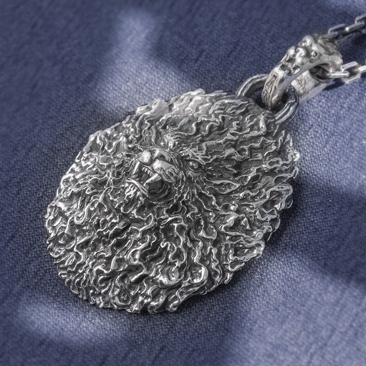 Fantasy Lion Head Silver Pendant (Item No. P0070) Tartaria Onlinestore