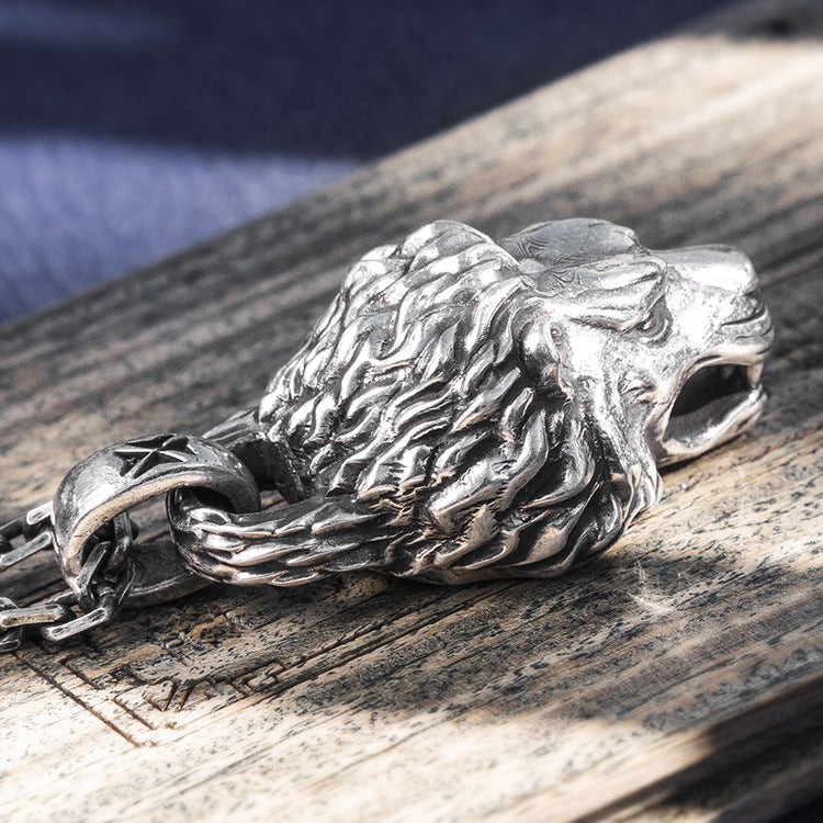 Lion Head Silver Pendant (Item No. P0088)