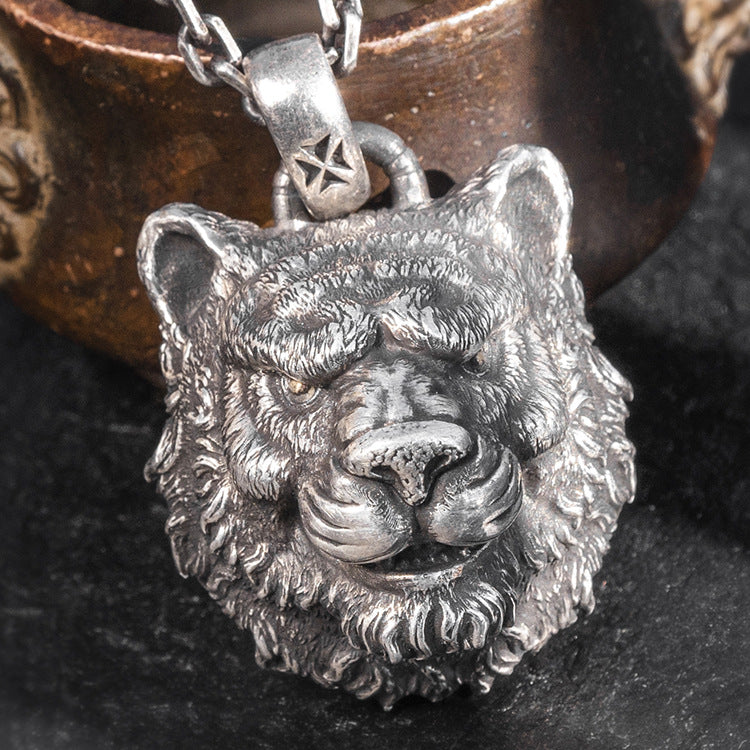 Tiger Head Silver Pendant (Item No. P0083) Tartaria Onlinestore