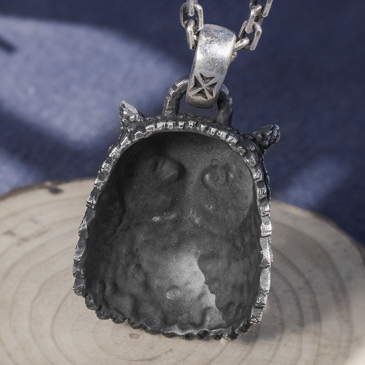 Owl Head Silver Pendant (Item No. P0024) Tartaria Onlinestore