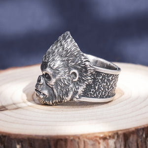 Gorilla Head Silver Ring (Item No. R0064)