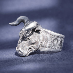 Bull Head Silver Ring (Item No. R0072) Tartaria Onlinestore