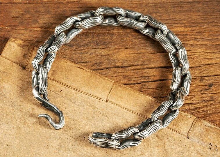 Heavy Metal Silver Bracelet Chain (Item No. B0143) Tartaria Onlinestore