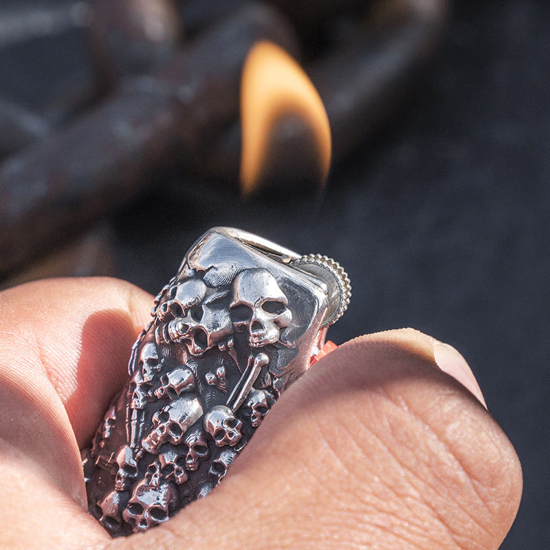 Gothic Burial Skull Silver Lighter Case (Item No. L0003) Tartaria Onlinestore