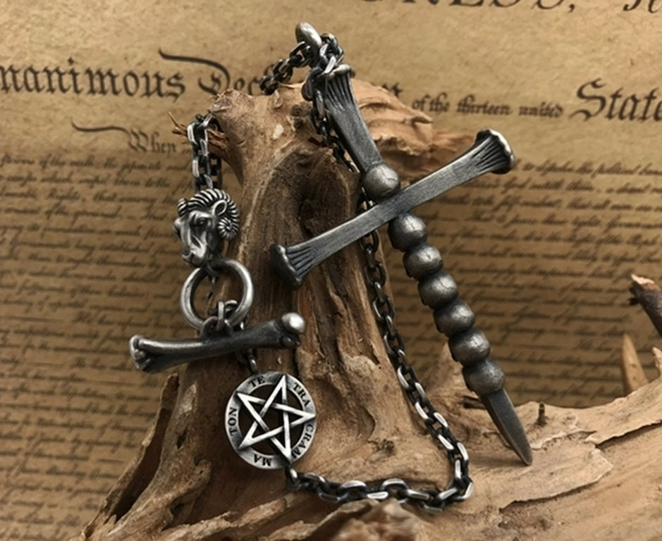 Skull & Cross Silver Pendant (Item No. P0146) Tartaria Onlinestore