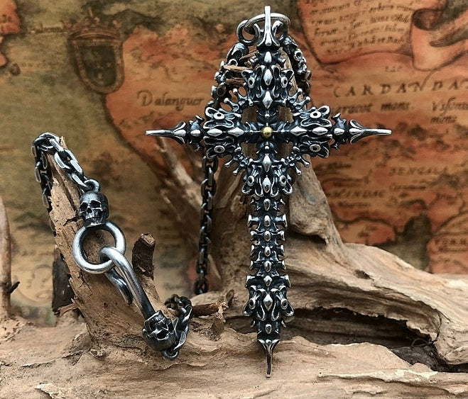 Skull & Cross Bone Silver Pendant (Item No. P0149) Tartaria Onlinestore