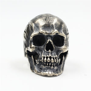 Medium Punk Biker Skull Silver Ring (Item No. R0020) Tartaria Onlinestore