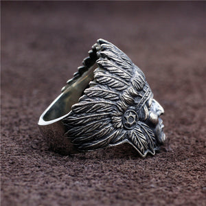 Native Chief Silver Ring (Item No. R0021) Tartaria Onlinestore