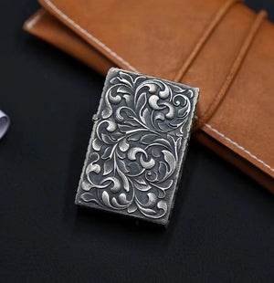 Vintage Flower Silver Zippo Lighter Case Tartaria Onlinestore