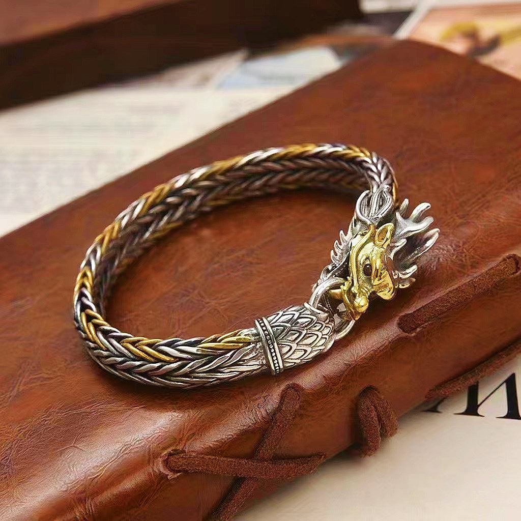 Dragon braided Silver Bracelet chain (Item No. B0567) Tartaria Onlinestore