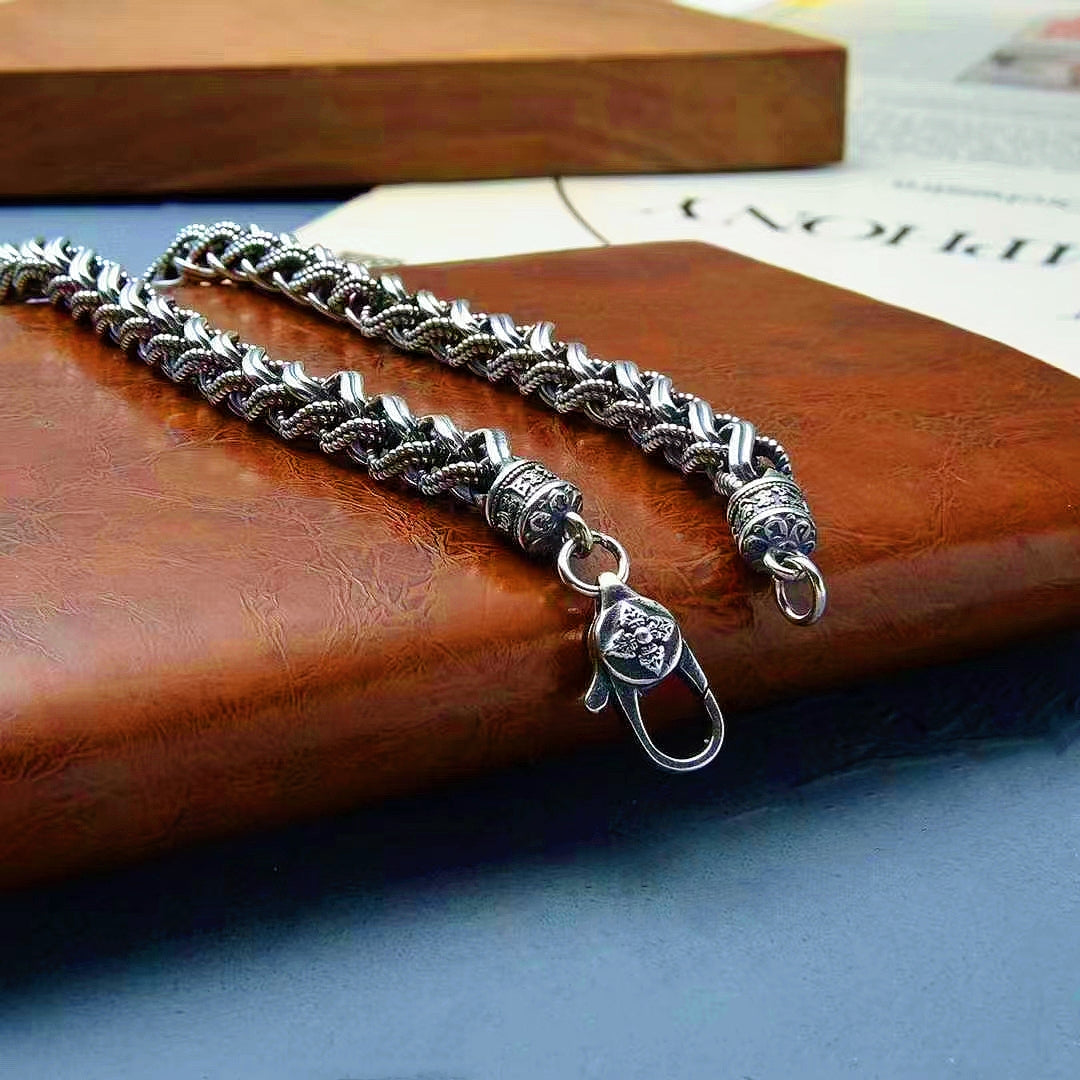 Classy Braided Silver Necklace Chain (Item No. N0114) Tartaria Onlinestore