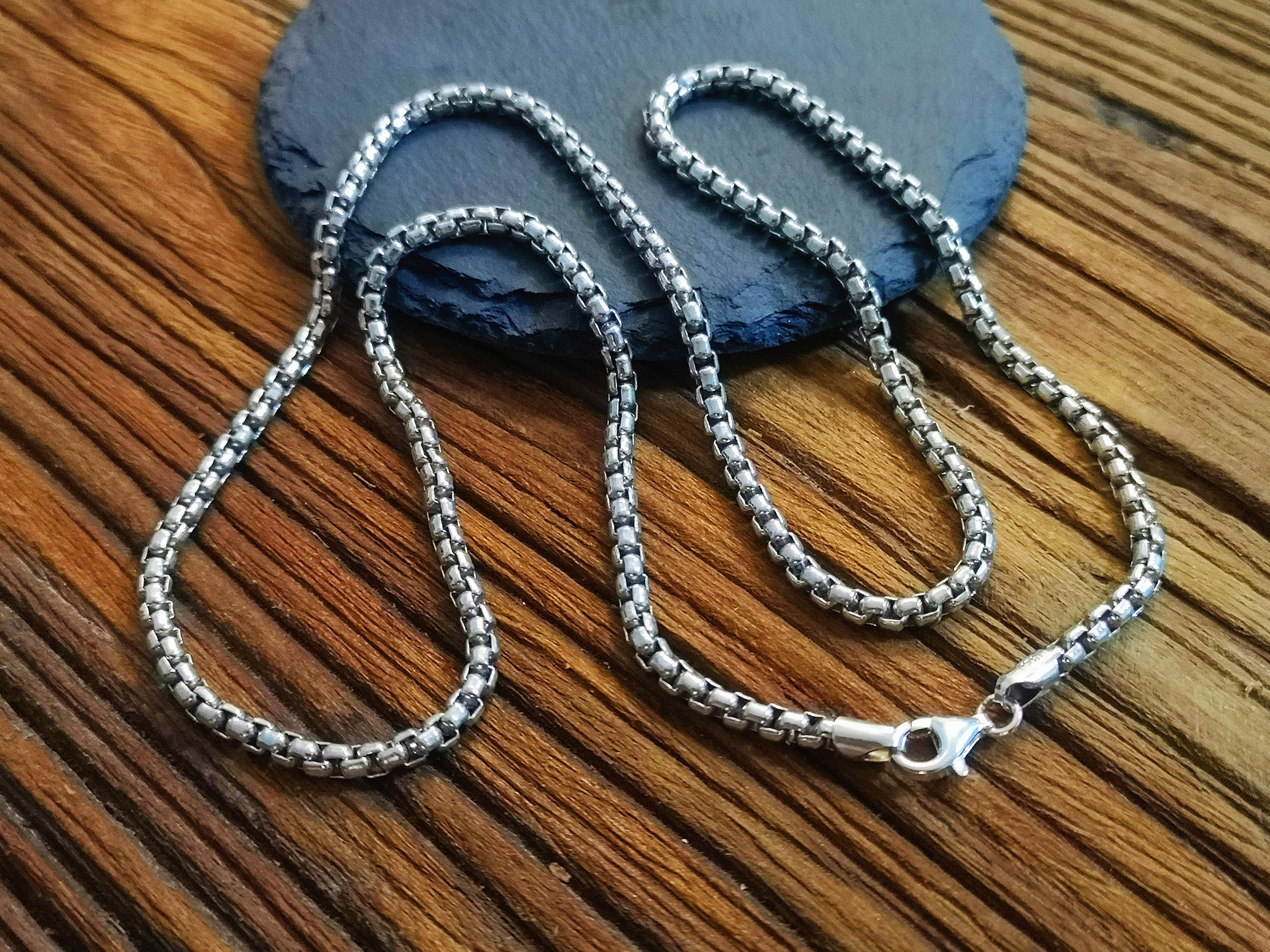 Box Silver Necklace Chain (Item No. N0008) Tartaria Onlinestore