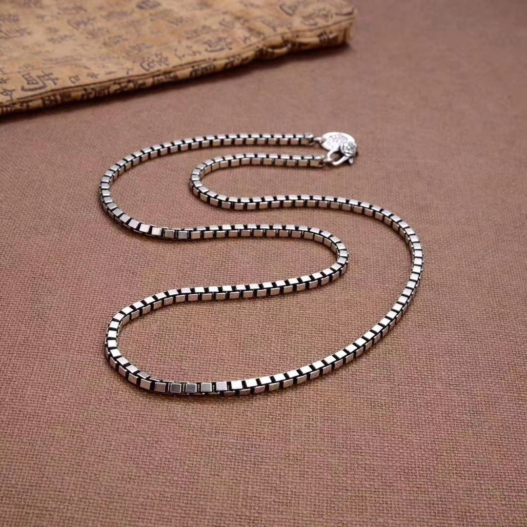 Box Silver Necklace Chain (Item No. N0078) Tartaria Onlinestore