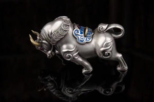 Fortune Bull Pure 999 Silver Statue