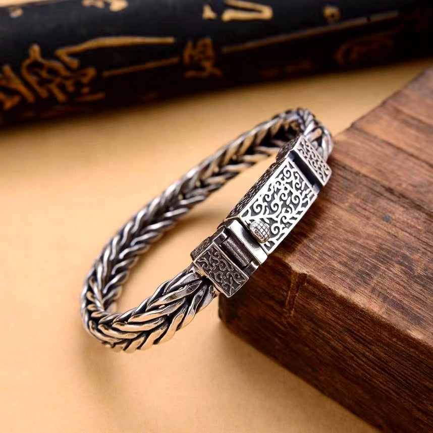 Classy Braided Silver Bracelet Chain (Item No. B0467) Tartaria Onlinestore