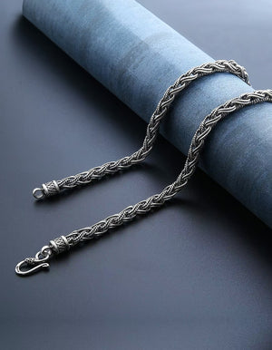 Classy Braided Silver Necklace Chain (Item No. N0113) Tartaria Onlinestore