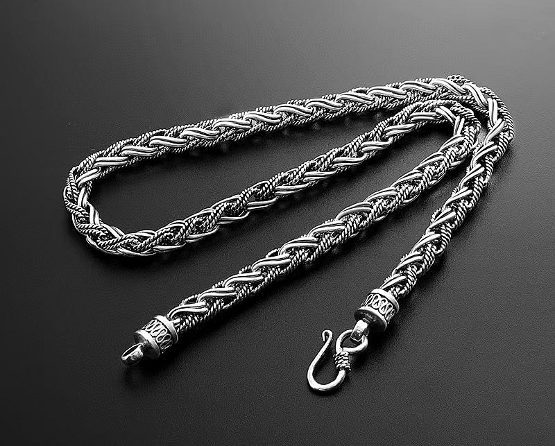 Classy Braided Silver Necklace Chain (Item No. N0113) Tartaria Onlinestore