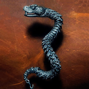 13.5mm Ouroboros Silver Bracelet Chain  (Item No. B0432) Tartaria Onlinestore