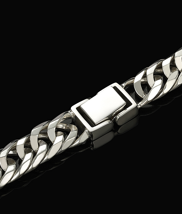 12 Facets High Polished Sterling Silver Bracelet (Item No. B0562) Tartaria Onlinestore